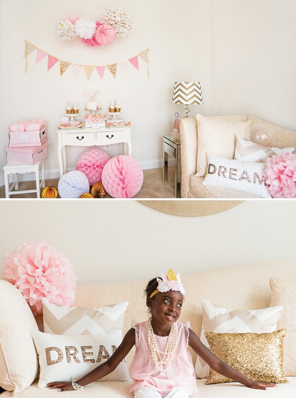 dreamy pink and gold birthday party