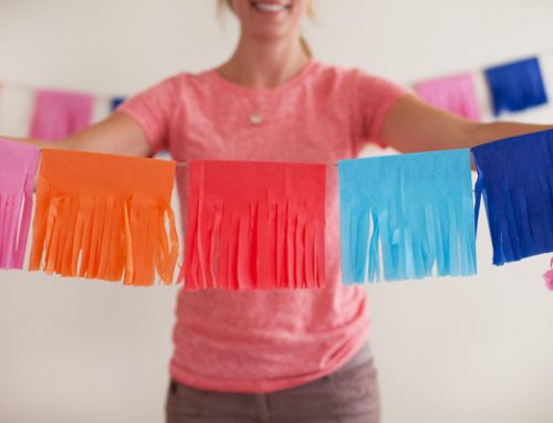 DIY Tutorial: Colorful Tissue Fringe Garland