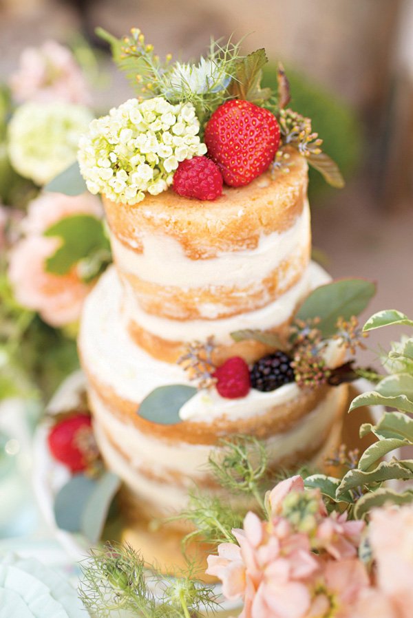 naked berry wedding cake