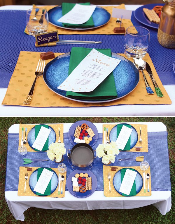 outdoor football party tablescape