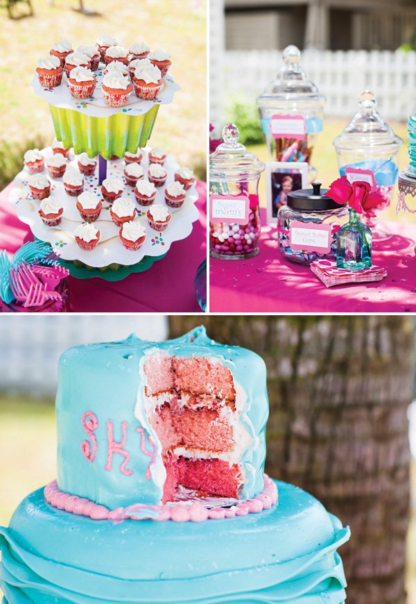 pink ombre birthday cake