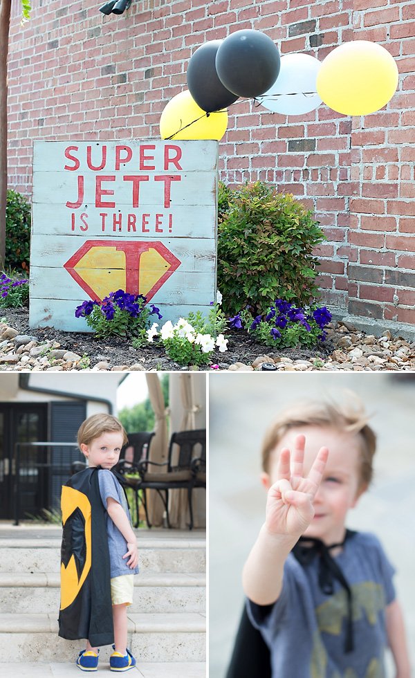 custom superman party sign - wooden palette