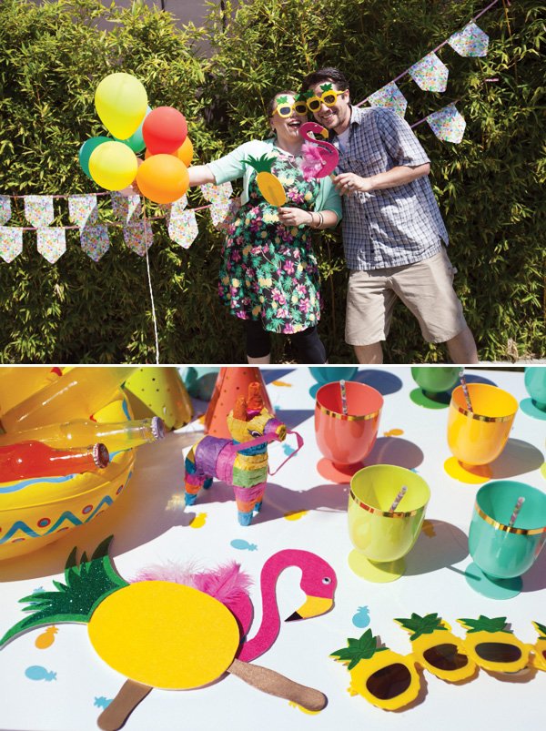 pineapple fiesta party photo booth
