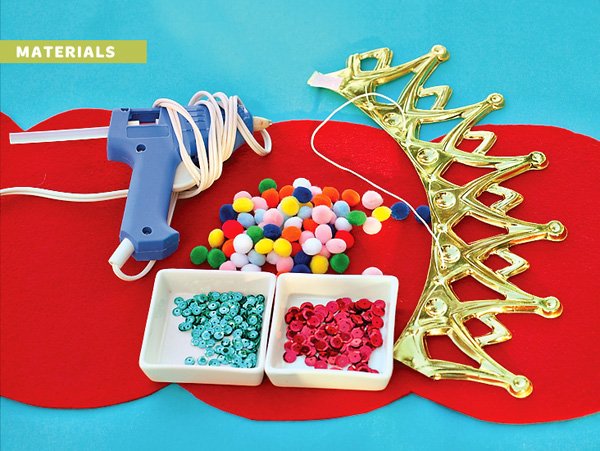 DIY royal birthday crown tutorial supplies