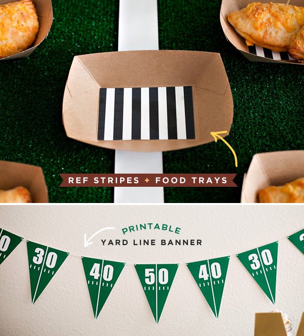 Free Printable Football Party Banner + Food Trays