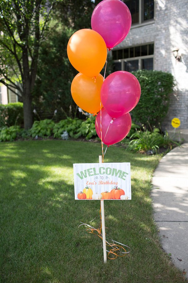 Pumpkin Birthday Welcome Sign