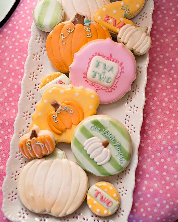 Pumpkin Birthday Royal Icing Cookies