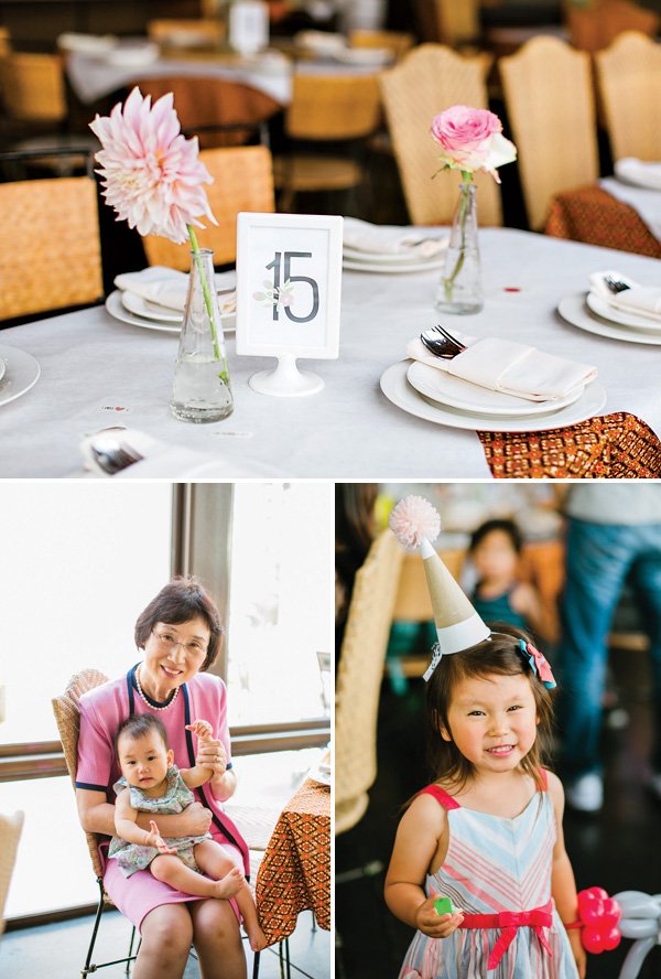 pretty pink and white table