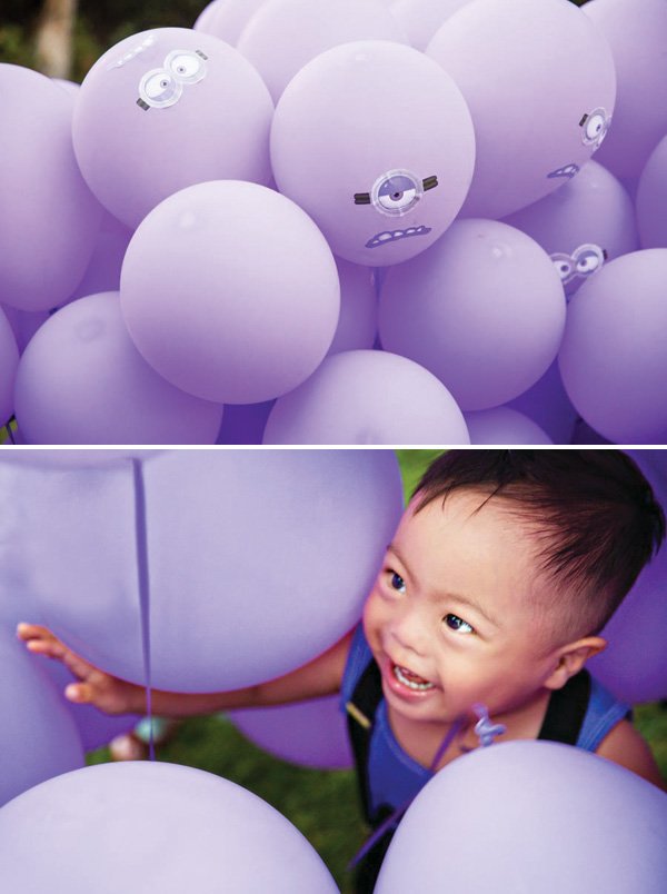 purple minion balloons