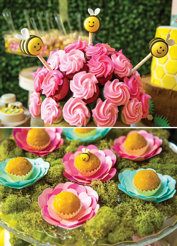 bumblebee and flower dessert ideas