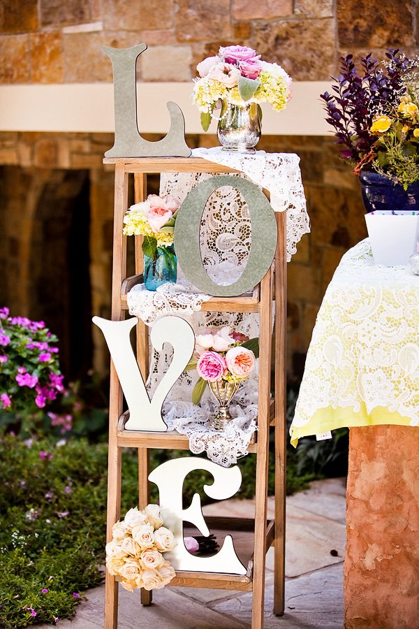 lace and floral garden bridal shower decorations