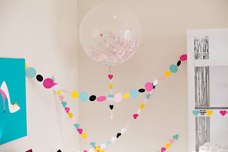 paper circle and heart garlands