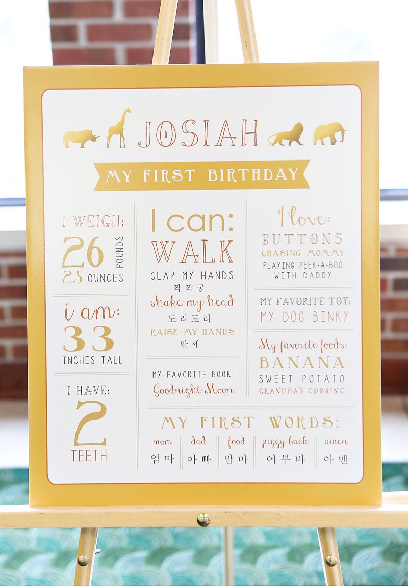 gold safari first birthday