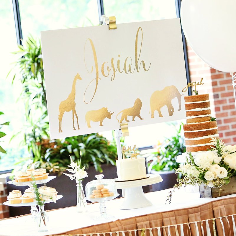 gold safari first birthday