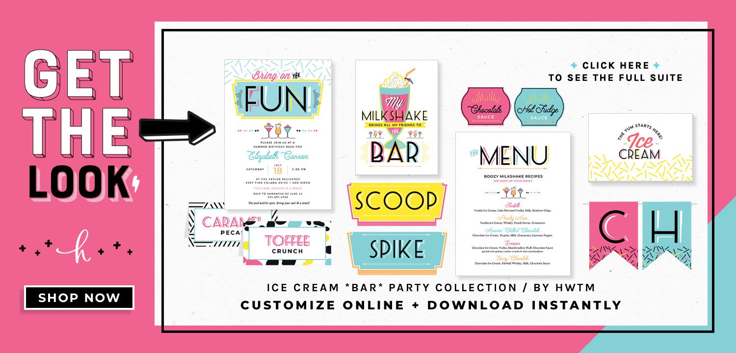 Ice Cream Bar Party Printables