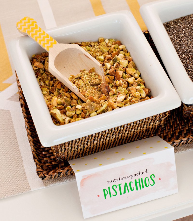 crushed pistachios topping