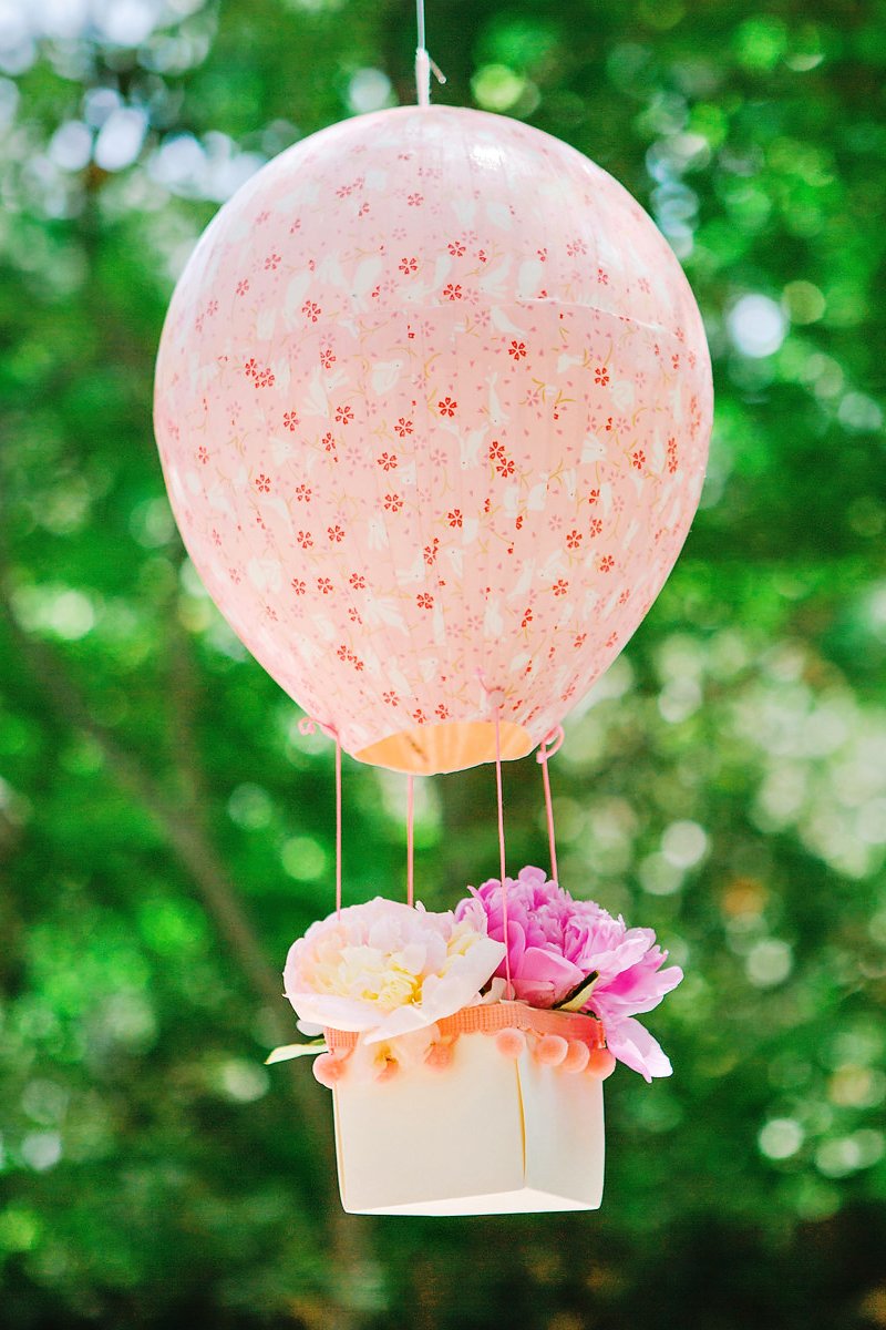pink hot air balloon baby shower