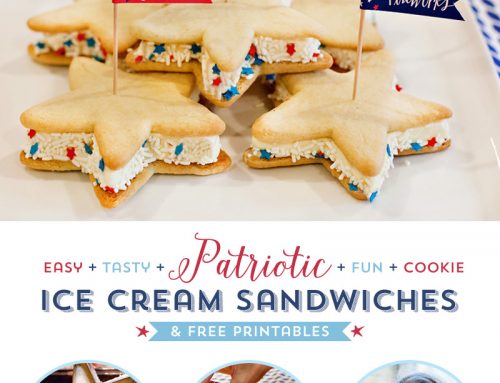 Patriotic Cookie Ice Cream Sandwiches + Modern 4th of July Printables