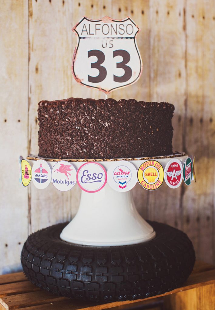 route 66 birthday cake topper