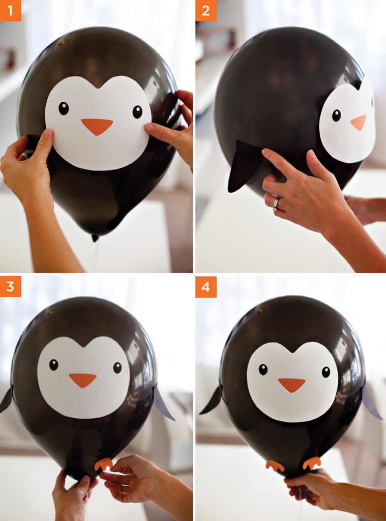 DIY Penguin Party Balloons - Assembly Steps