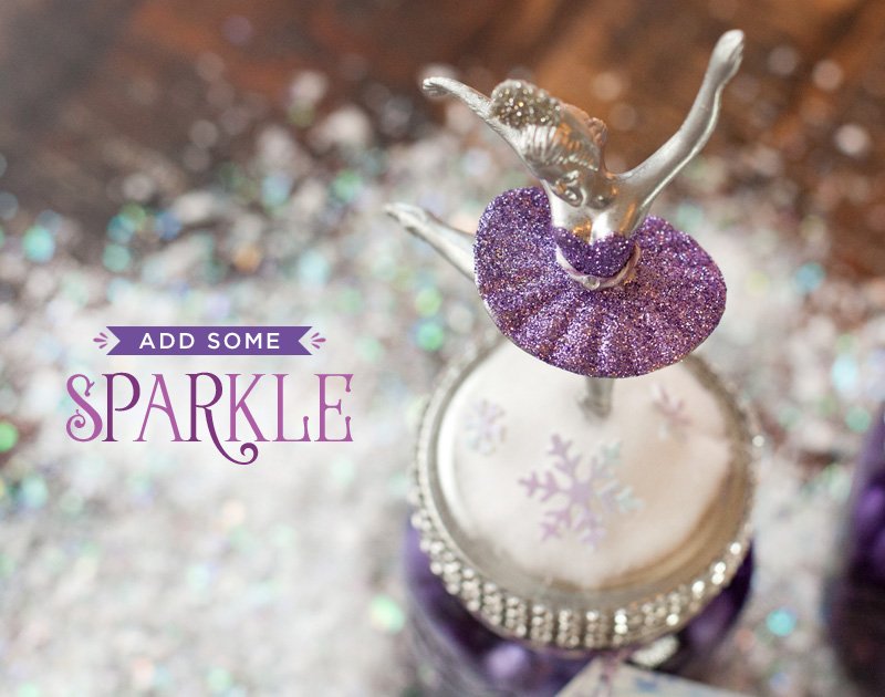 diy glittered ballerina cake topper