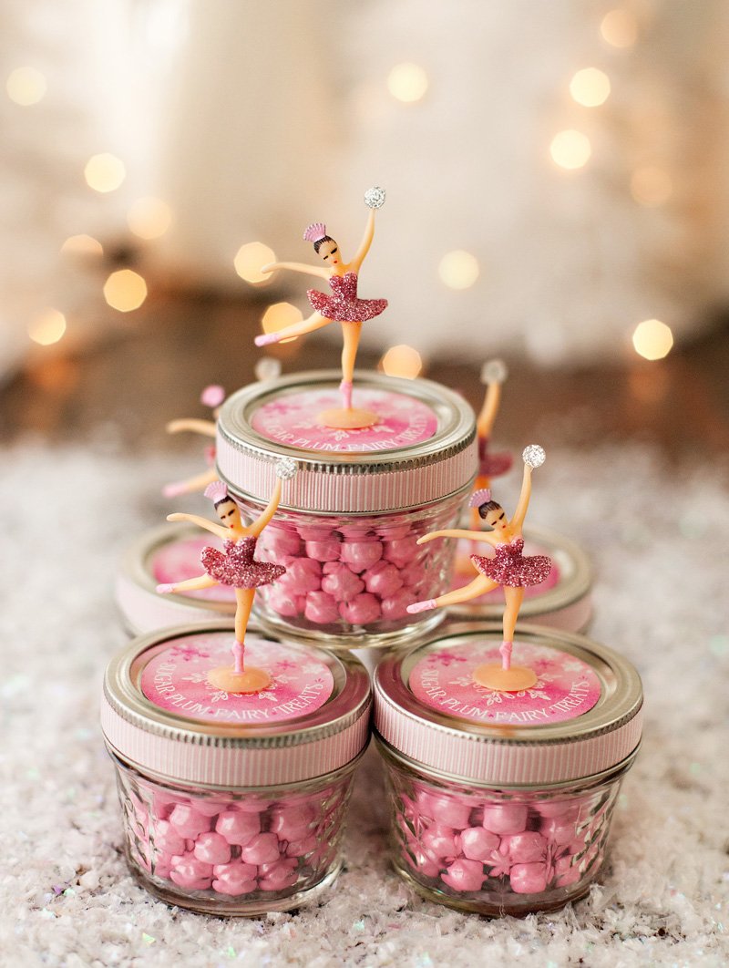 Pink Sugar Plum Fairy Favor Jars