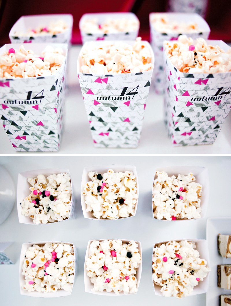 Geometric Popcorn Cups - Pink and Black