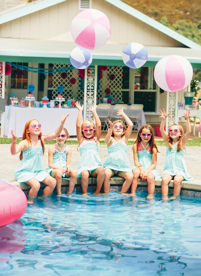little girls birthday pool paryt