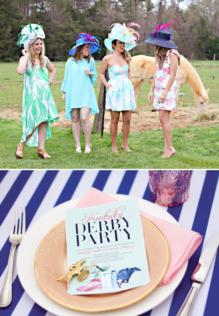 Kentucky Derby Garden Party Style - Hats, Dresses, and Invitation