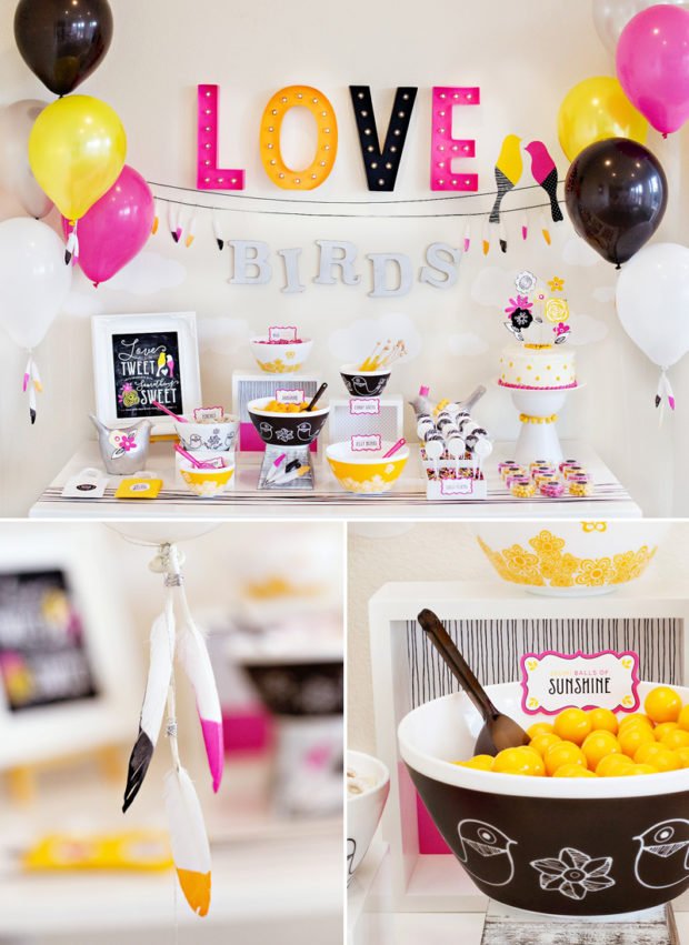 Modern "Love Birds" Bridal Shower Ideas // Hostess with the Mostess®