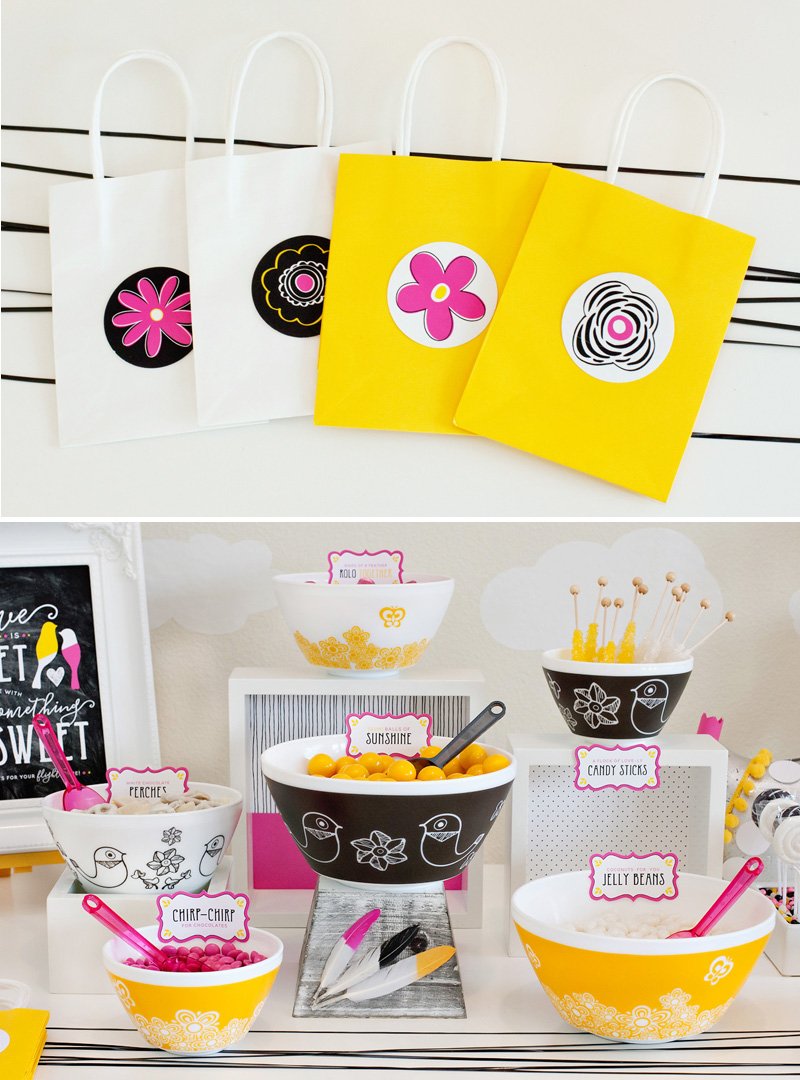 Love Birds Candy Buffet and Favor Bags