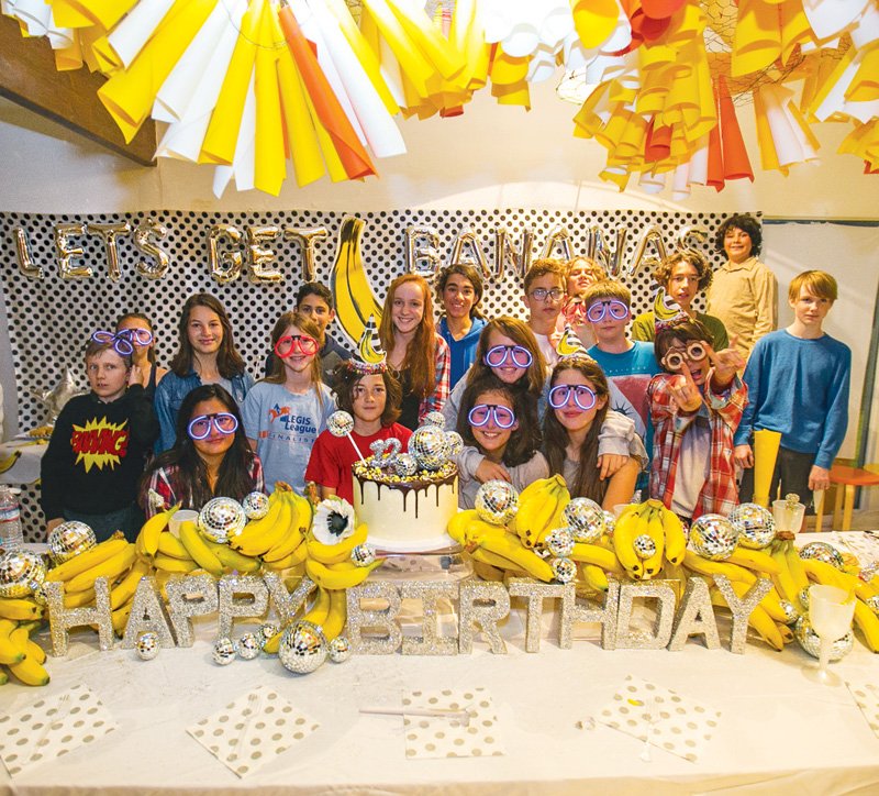 banana themed teen birthday party