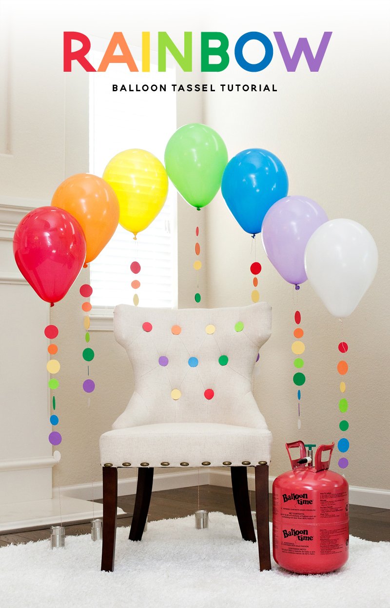 Rainbow Balloon Tassels and Party Chair