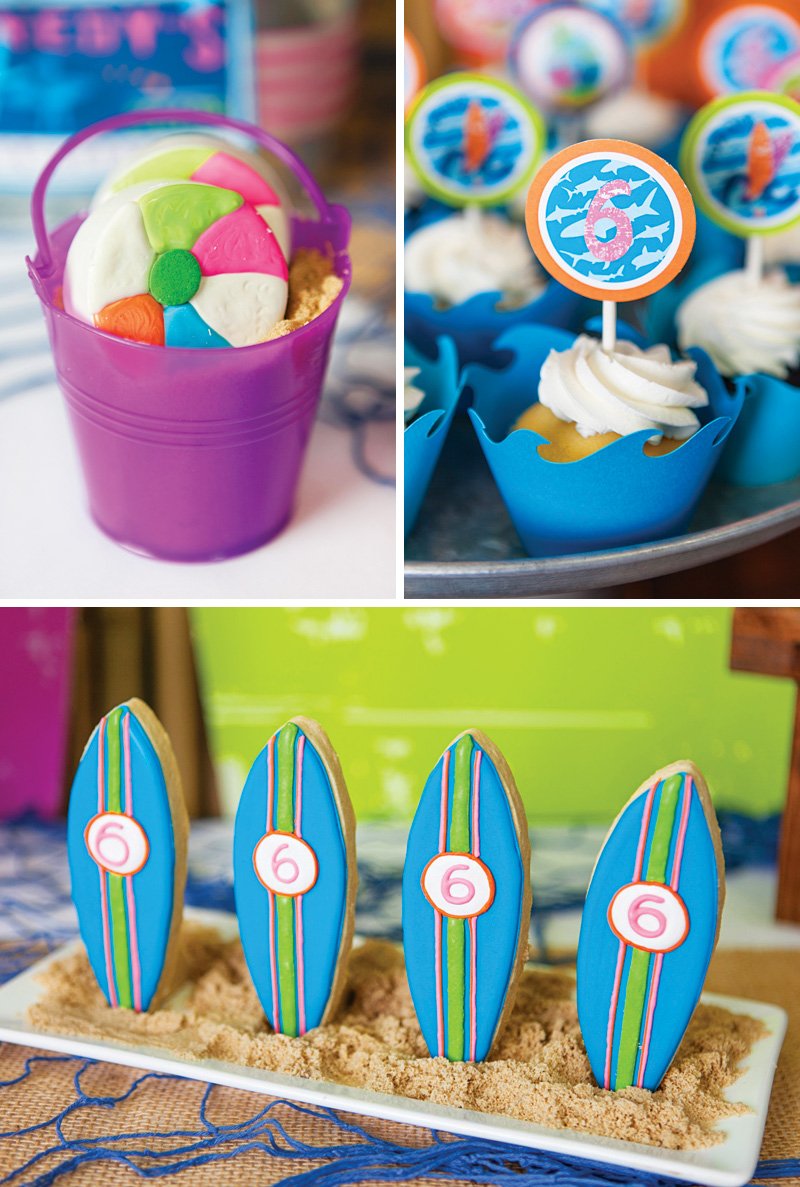 swimming themed party desserts