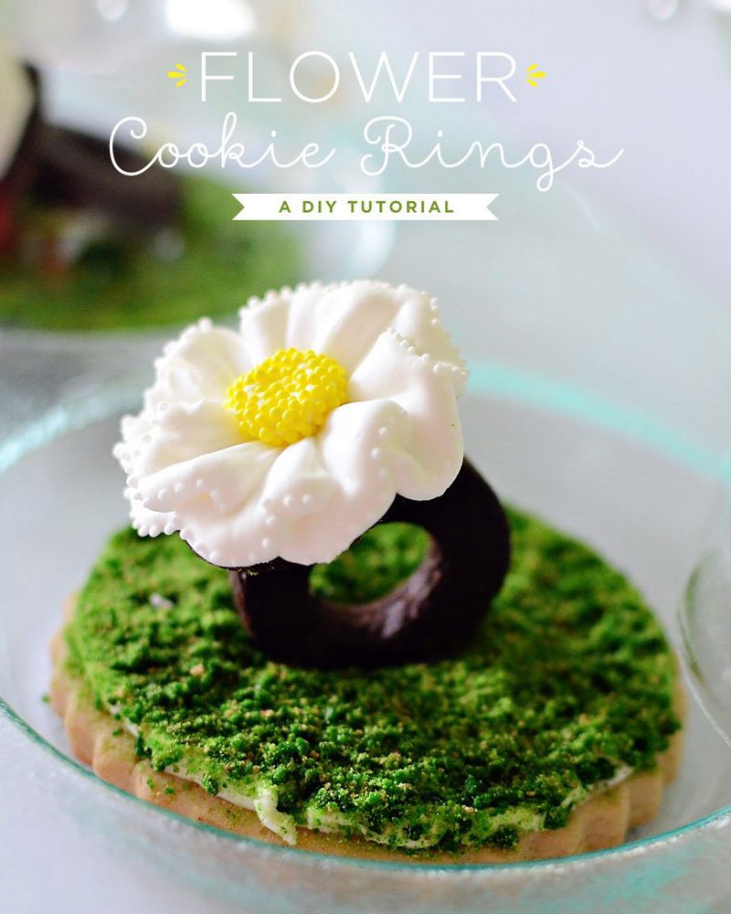 Flower Cookie Rings Tutorial by Kurabiki