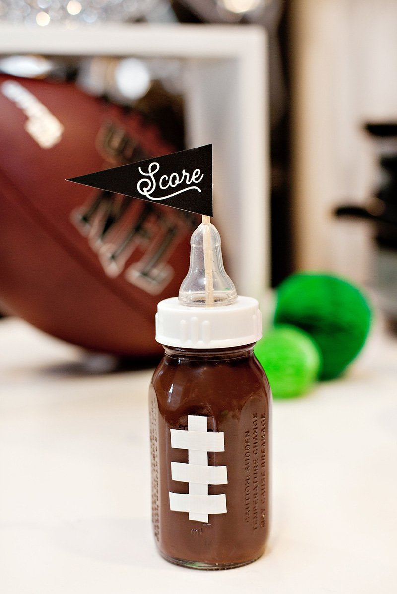 DIY football baby bottle decoration