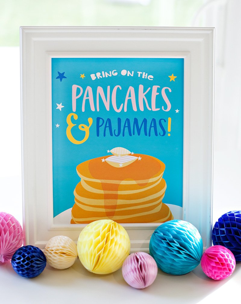 Pancakes and Pajamas Party Sign - Free Printable