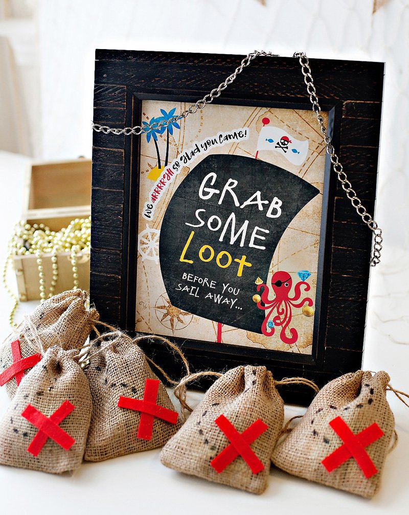 Pirate Party Favor Bags - X Marks the Spot