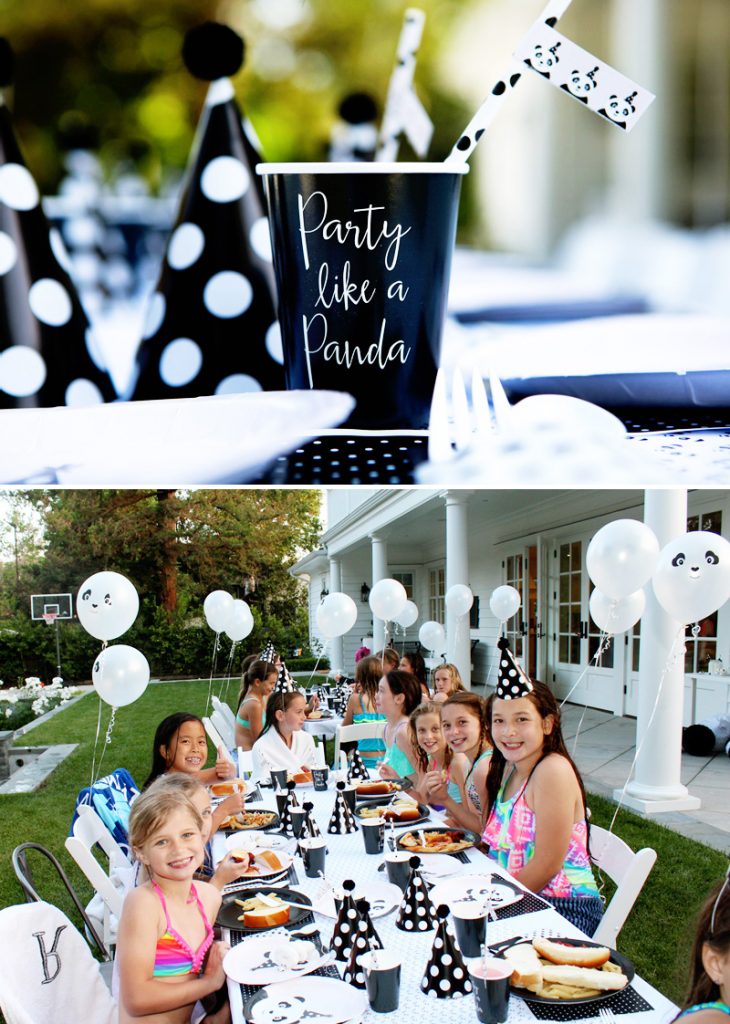 modern panda birthday party for girls