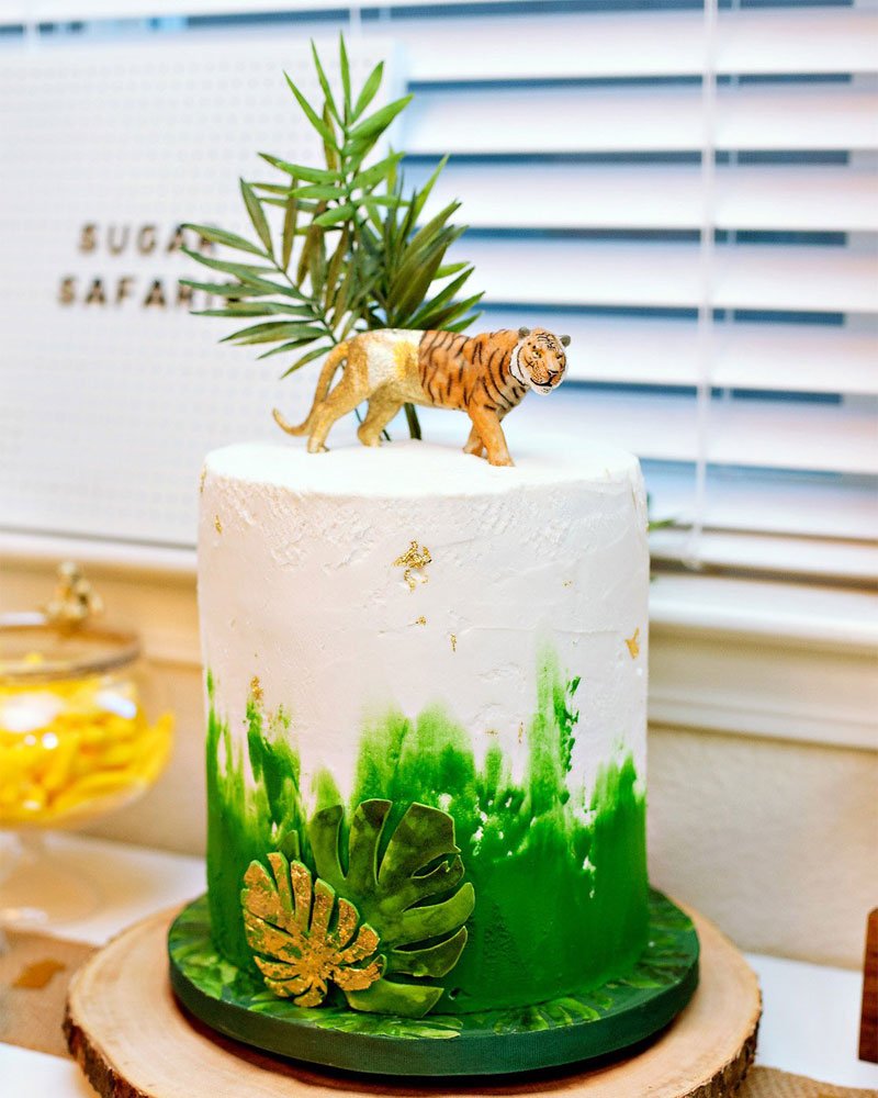 Modern Jungle Birthday Cake