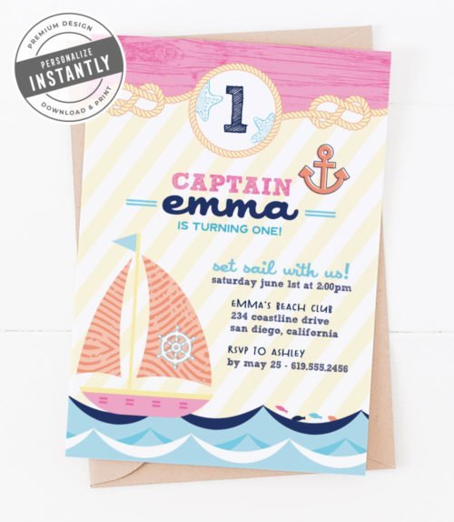Nautical Birthday Party Invitation
