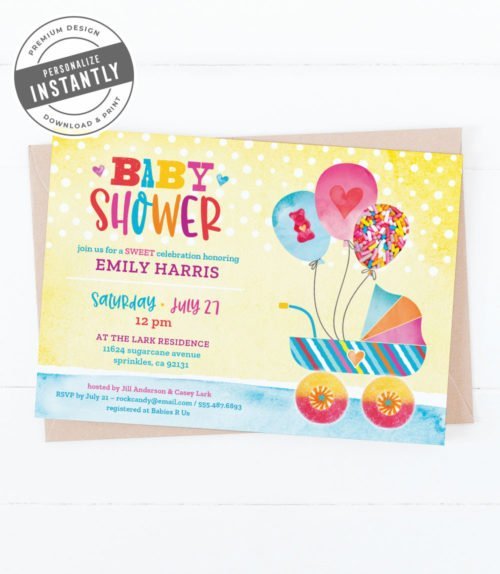 Candy Inspired Baby Shower Invitation