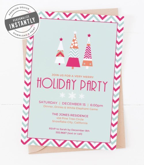 A Retro Modern Holiday Party Invitation