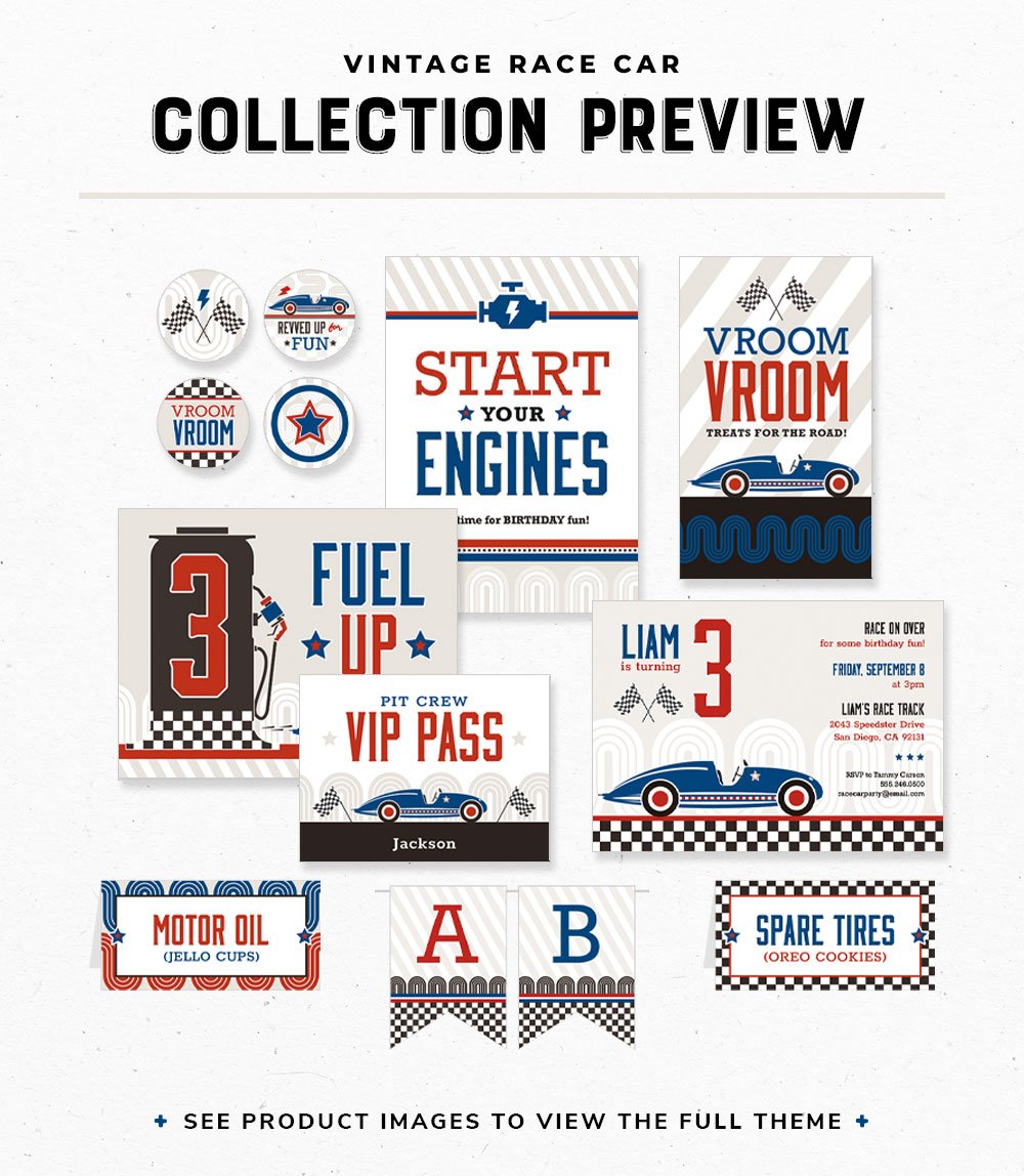 vintage race car printables