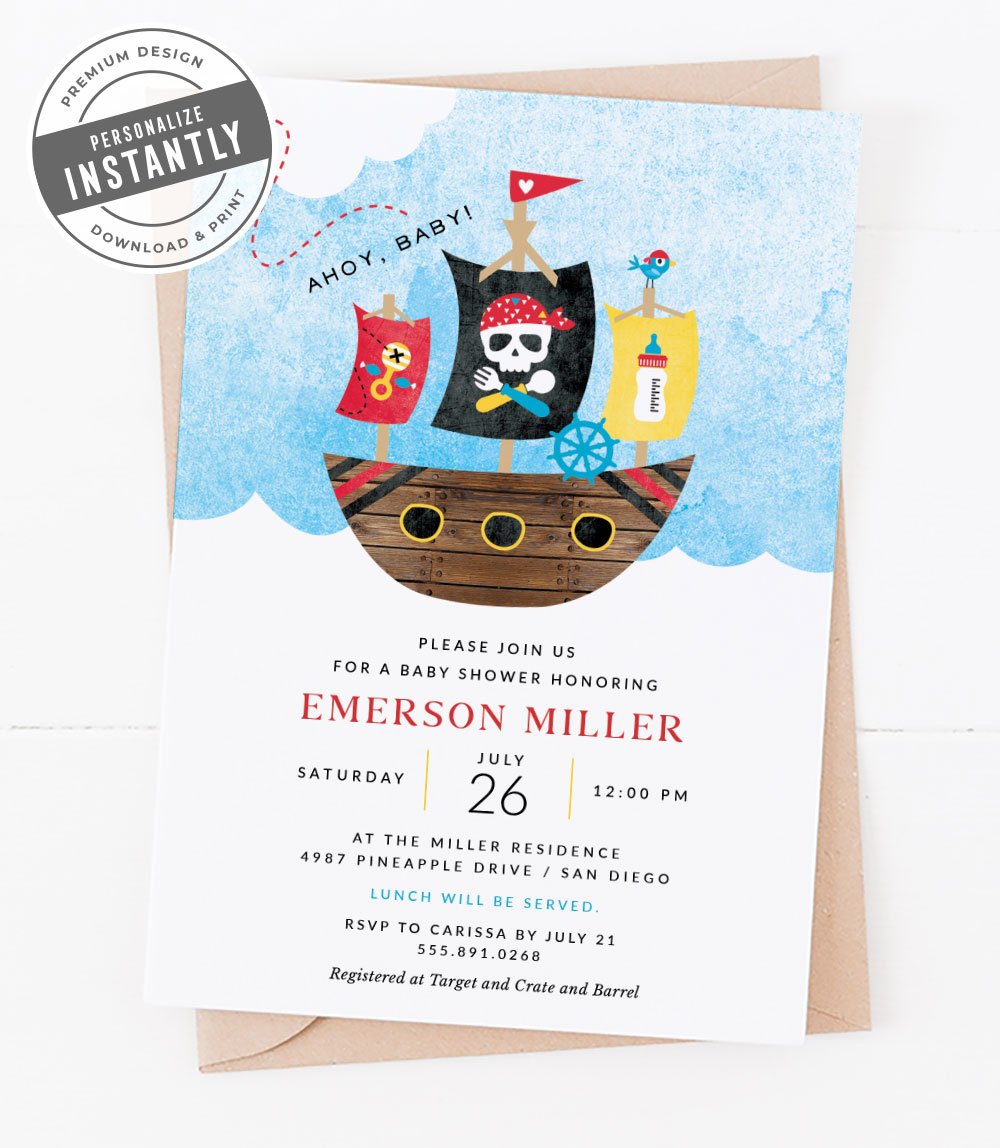 Pirate Baby Shower Invitation