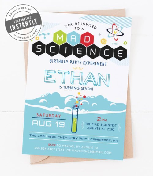Mad Science Birthday Invitation