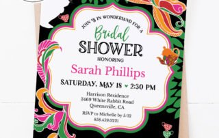 Alice in Wonderland Inspired Bridal Shower Invitation