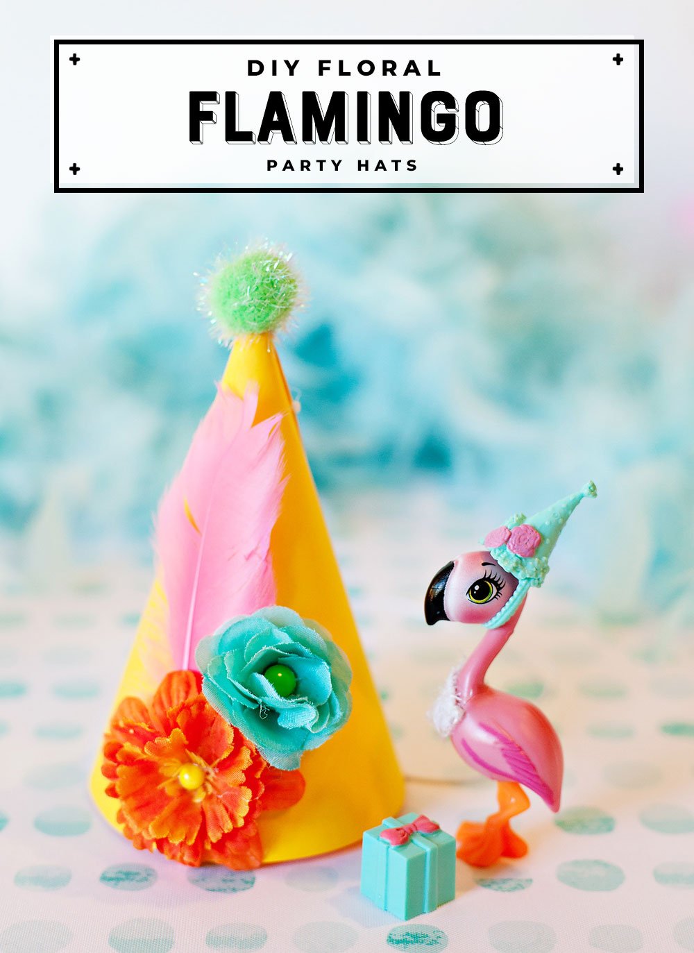 Feather and Flower Flamingo Party Hats