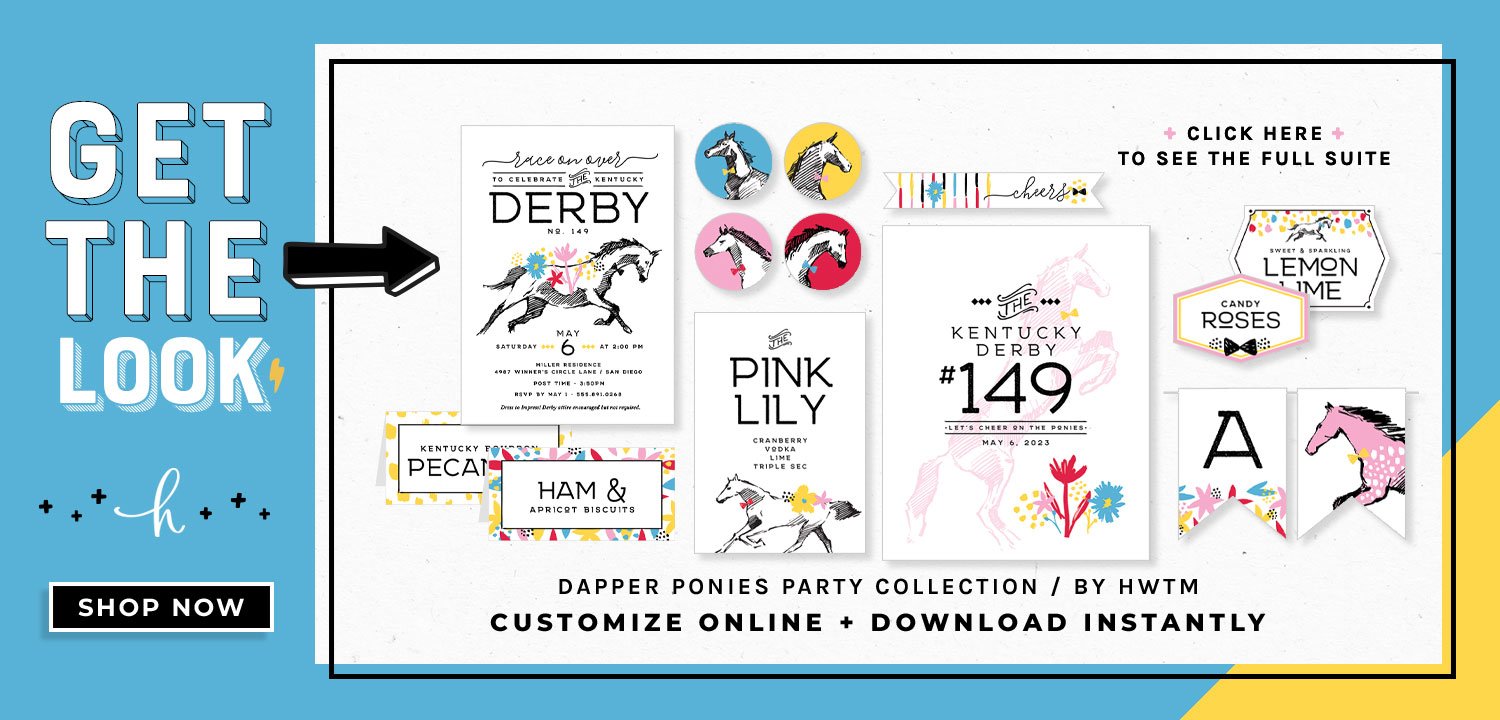 Dapper Ponies Party Printables