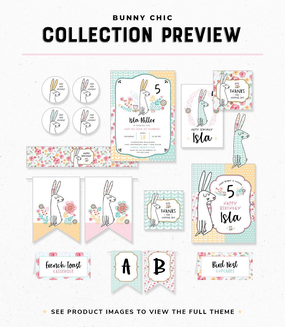 Bunny Birthday Party Printables